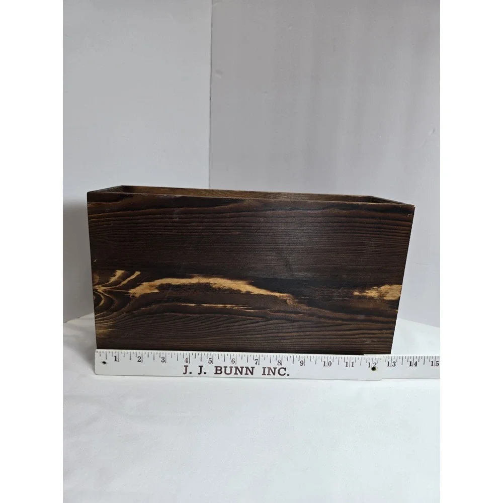 Rustic Wood Coffee Bar Organizer Countertop Station Drawer Farmhouse Decor
